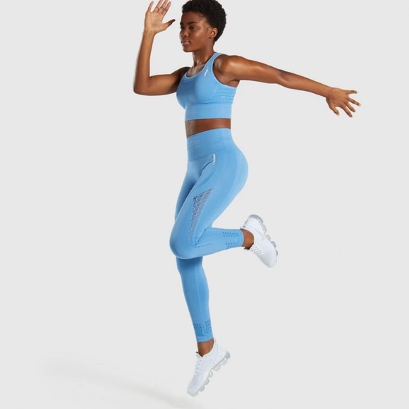 Gymshark Energy Seamless Leggings in Malibu Blue - Picture 2 of 8